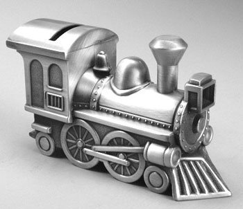Pewter Finish Train Bank