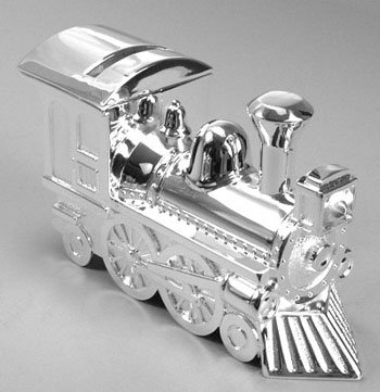 Silver Plated Train Bank