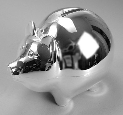 Nickel Plated Piggy Bank