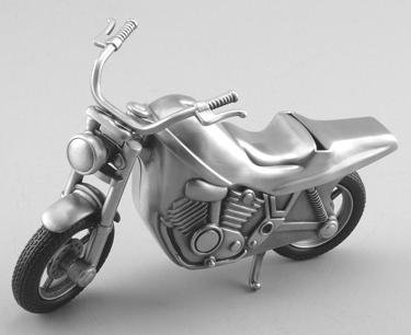 Pewter Finish Motorcycle Bank