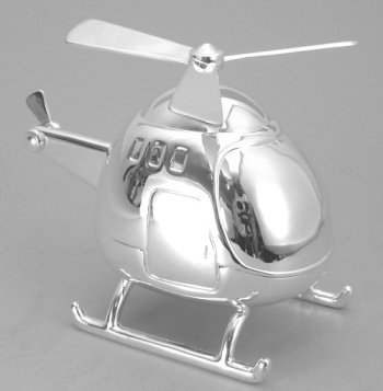 Silver Plated Helicopter Bank