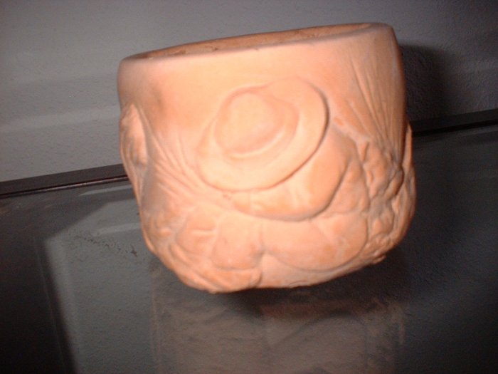 Mexico cactus pottery pot southwestern art relief plant pot