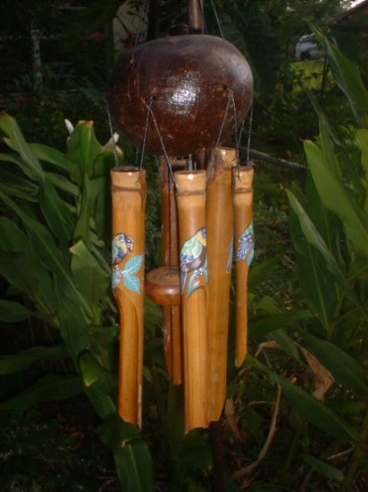 Parrot BIRD WIND CHIME Bamboo garden home gift