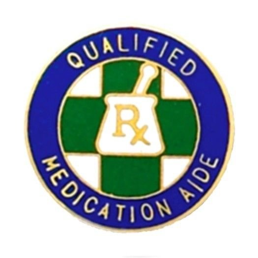 Qualified Medication Aide Lapel Pin Graduation Recognition RX Medical