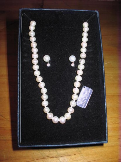 Genuine Freshwater Pearls & Earrings