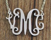 Personalized Silver Initial necklace( Up to 3 letters)