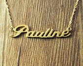 Gold plated over Silver Name Charm
