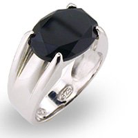 Oval Onyx Solitaire Ring