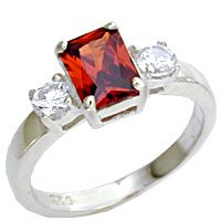 Garnet & CZ Ring