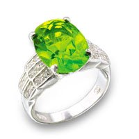 Oval Emerald & Peridot CZ Ring