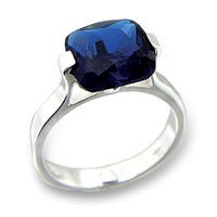 Sapphire Solitaire CZ Ring