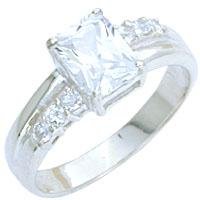 Emerald Cut Diamond CZ Ring