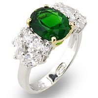 Emerald & Cluster CZ Ring