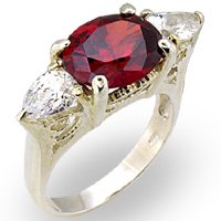 4 Ct Garnet CZ Ring