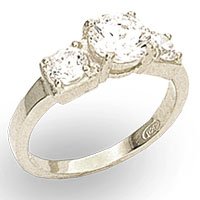 6mm 3 Stone CZ Ring