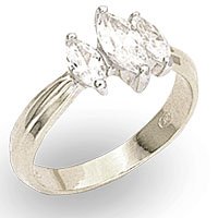 Marquise 3 Stone CZ Ring