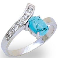 Turquoise & CZ Ring