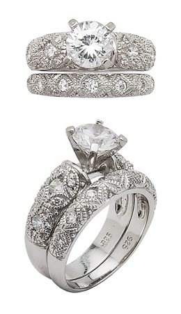 6mm Round CZ Wedding Set