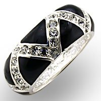 Black & Swarovski Crystal Ring