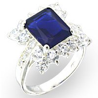 Rosette Montana Blue CZ Ring