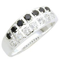 Black & Clear CZ Band