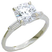 Large 8mm Diamond CZ Solitaire Ring