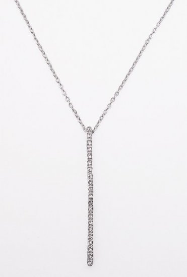 Clear CZ Bar Necklace
