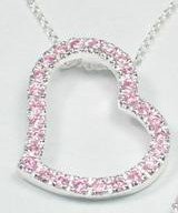 Pink CZ Heart Necklace
