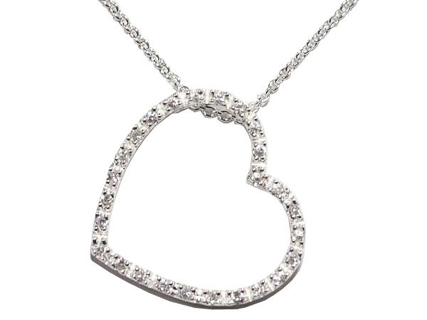 Clear CZ Open Heart Necklace