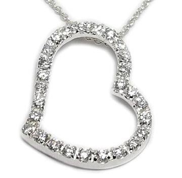 CZ Open Heart Necklace