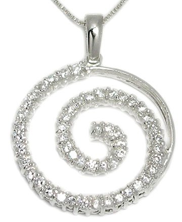 CZ Journey & Swirl Necklace