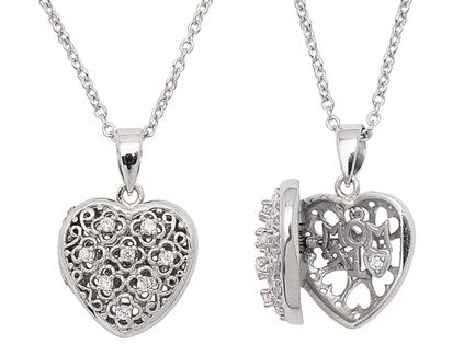 #1 Mom CZ Locket Necklace