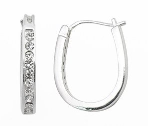 U SHAPED CZ HOOP EARRING
