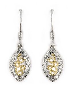 Two Tone Marquise Earrings