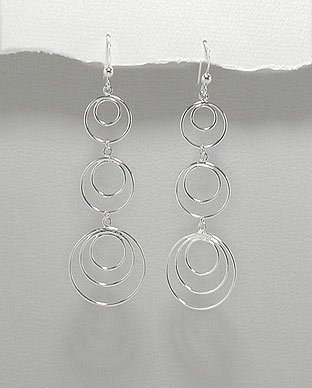 Long Multi-Circle Earrings