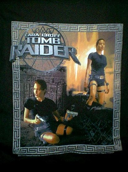 Tomb Raider T-Shirt Lara Croft Dual Image Black Size Large