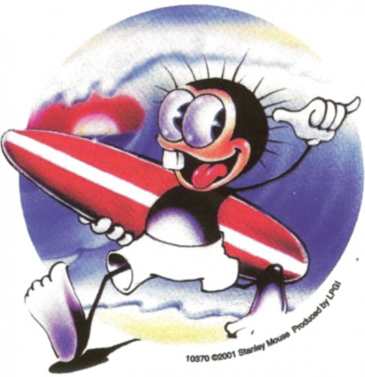 Surfing Mouse Vinyl Sticker