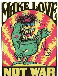 Make Love Not War Vinyl Sticker Stanley Mouse Design