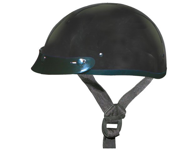 GLOSS BLACK Helmet - Daytona Skull Cap w/ Visor