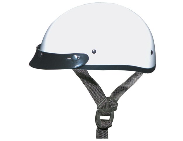 GLOSS WHITE Helmet - Daytona Skull Cap w/ Visor