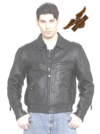 Black Jacket w/ Hidden Collar - Naked Leather