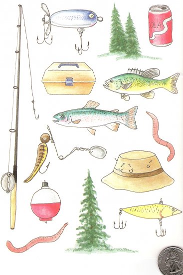 Got a fisherman? Fishing Pole, Lures, worms, tacklebox