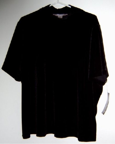 New t-shirt stretch black velvet 3X "Tanjay" by NYGARD