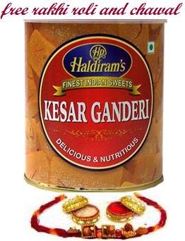 Hadirams Kesar Ganderi + Rakhi Kit