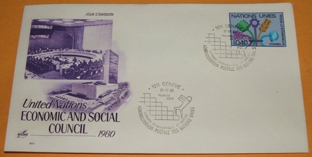 United Nations Economic Social Council 1980, First Day Cover