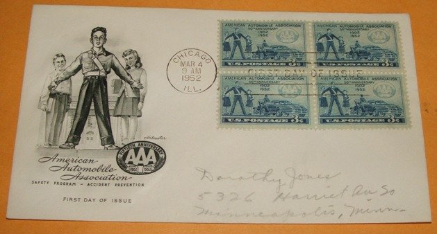 The 50th Anniversary of the American Automobile Association (AAA) First Day Cover