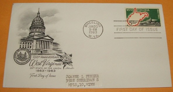 100th Anniversary of West Virginia Statehood First Day Cover