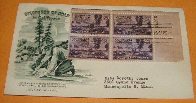California Gold Centennial First Day Cover 1948 (FDC)