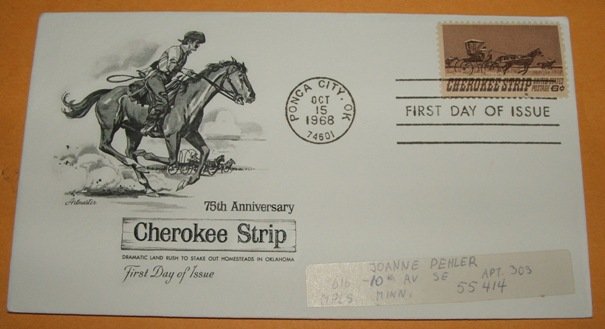 75th Anniversary Cherokee Strip First Day Cover (FDC)