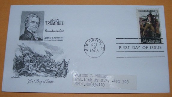 John Trumbull Famous American Artist First Day Cover (FDC)